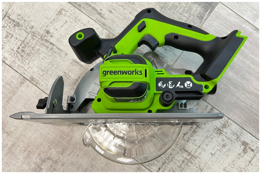 Циркулярная пила аккумуляторная GREENWORKS GD24CS 24V, бесщеточная, без АКБ и ЗУ (1500907)