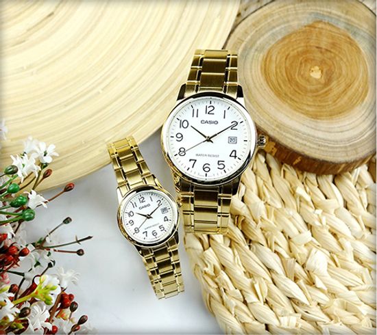 Парные часы Casio Standard: MTP-V002G-7B2UDF и LTP-V002G-7B2UDF