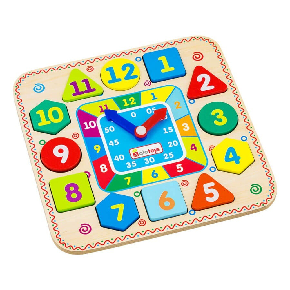 Бизиборд "Часики и цифры", развивающая игрушка для детей, обучающая игра из дерева