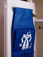 Кармашки в садик 85х20 Робот (синий)