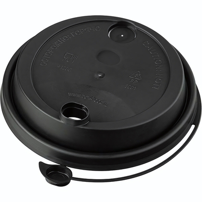 Крышка для стакана одноразовая с питейником[50шт];пластик;D=8,H=2см;черный,матовый (Цвет: черный)