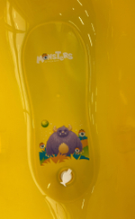 Ванна детская 102 см со сливом "Монстры" желтый