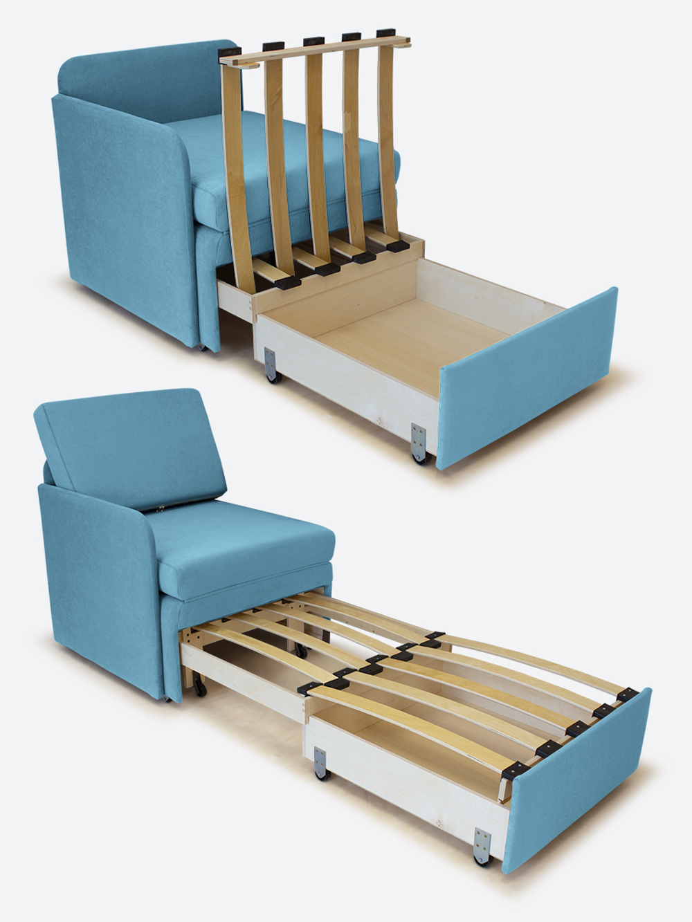 Кресло-кровать "Миник" с правым подлокотником, под правую руку