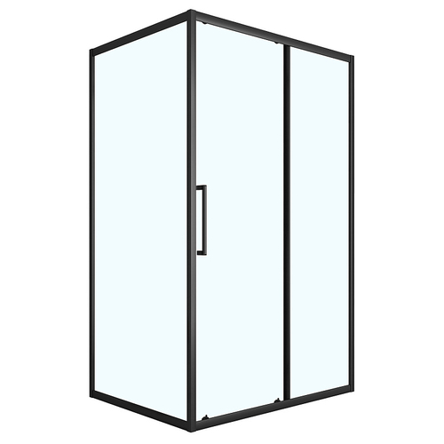 Душевое ограждение Loranto 120x90x190 раздвижная дверь, универсальная, прозрачное стекло 6 мм, профиль черный матовый (CS-AB02B-129)