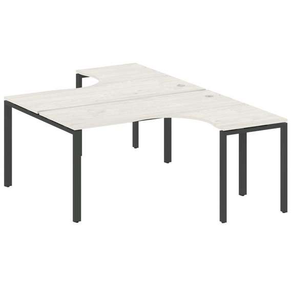 Metal System Рабочая станция криволинейная на П-образном м/к БП.РАС-СА-2.4 Дуб Наварра/Металл Антрац