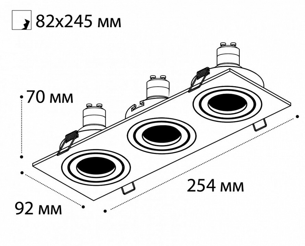 Встраиваемый светильник Italline SAG303-4 SAG303-4 black/black