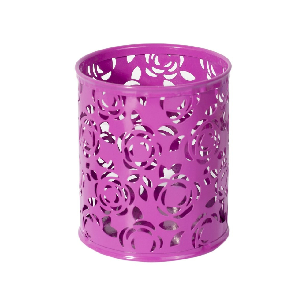 Подставка-стакан для канцтоваров Alingar, металлическая, круглая, узор "Розы", ассорти