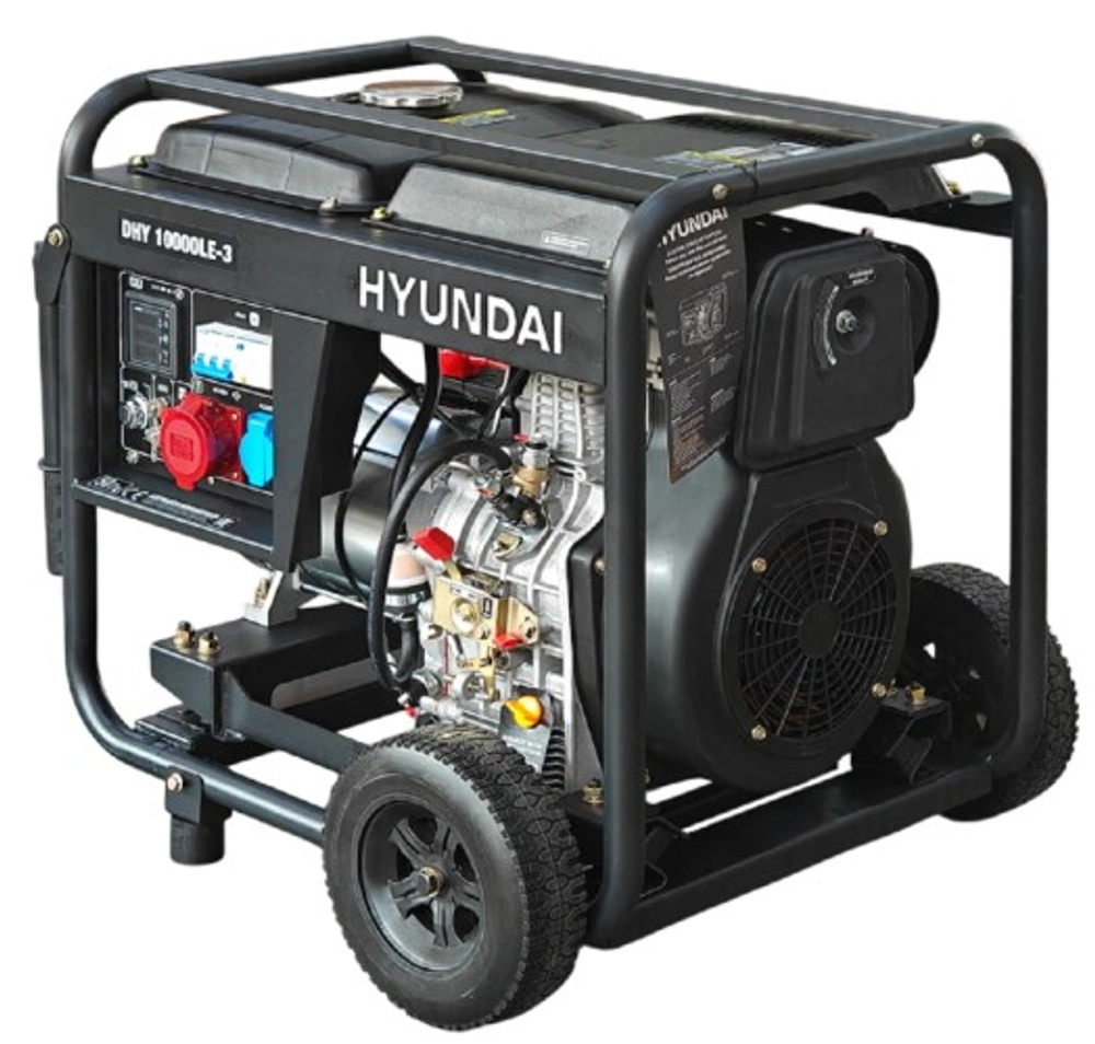 Электростанция дизельная с воздушным охлаждением HYUNDAI DHY 10000LE-3 открытая