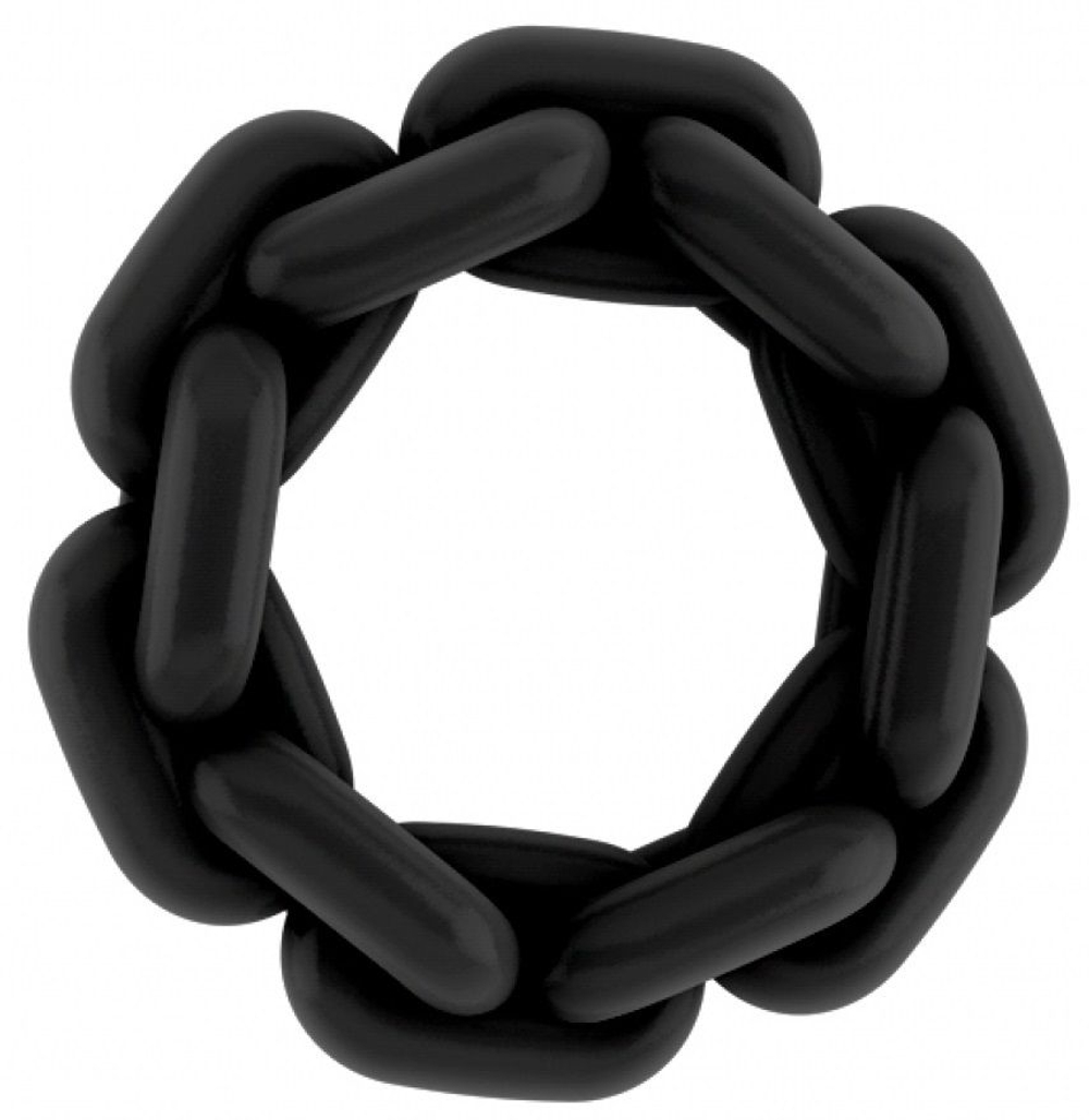 Чёрное эрекционное кольцо SONO №5 (Цвет: черный)