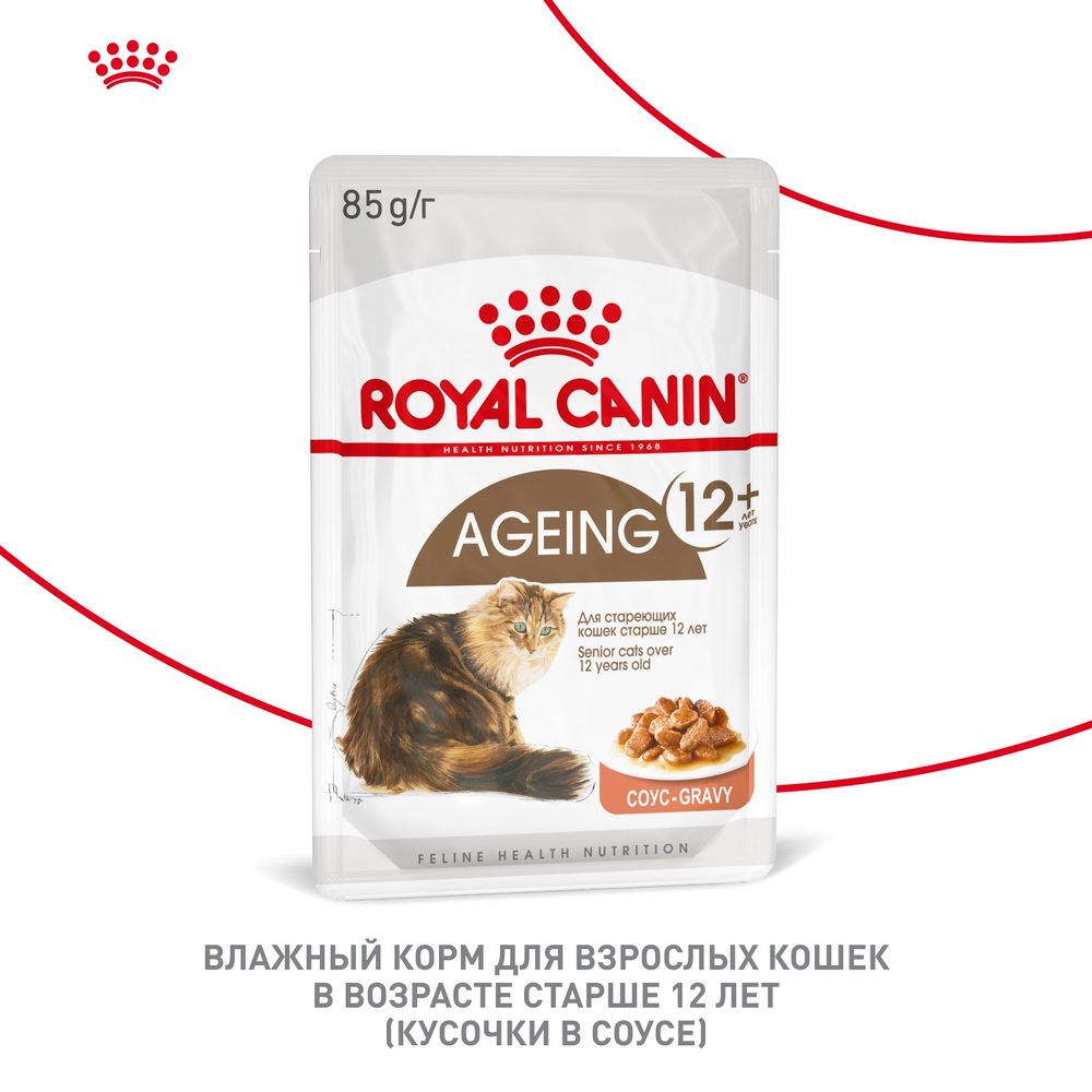 Royal Canin Ageing 12+ Эйджинг Корм влажный для взрослых кошек в возрасте старше 12 лет соус 85г