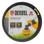 Леска для триммера круглая, 4,0мм х 69м, на DIN катушке FLEX CORD,  Denzel