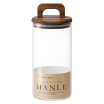 Банка для хранения стеклянная с крышкой из акации hanle, 1,4 л