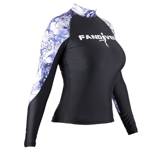 Гидрофутболка-рашгард FanDiver Marble женская фиолетовый/черный