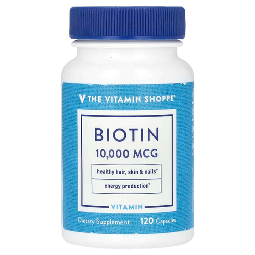 The Vitamin Shoppe, биотин, 10 000 мкг, 120 капсул
