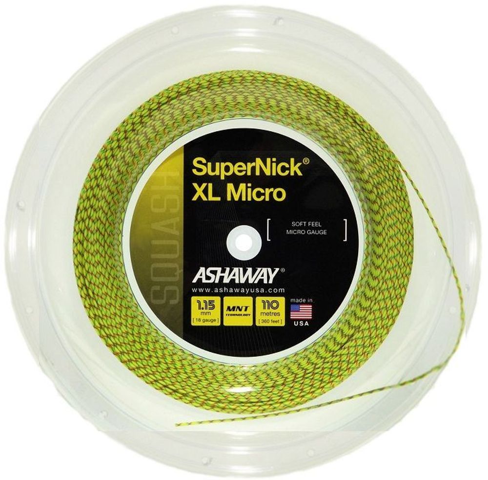 Squash strings Ashaway SuperNick XL Micro (110 m) - yellow
