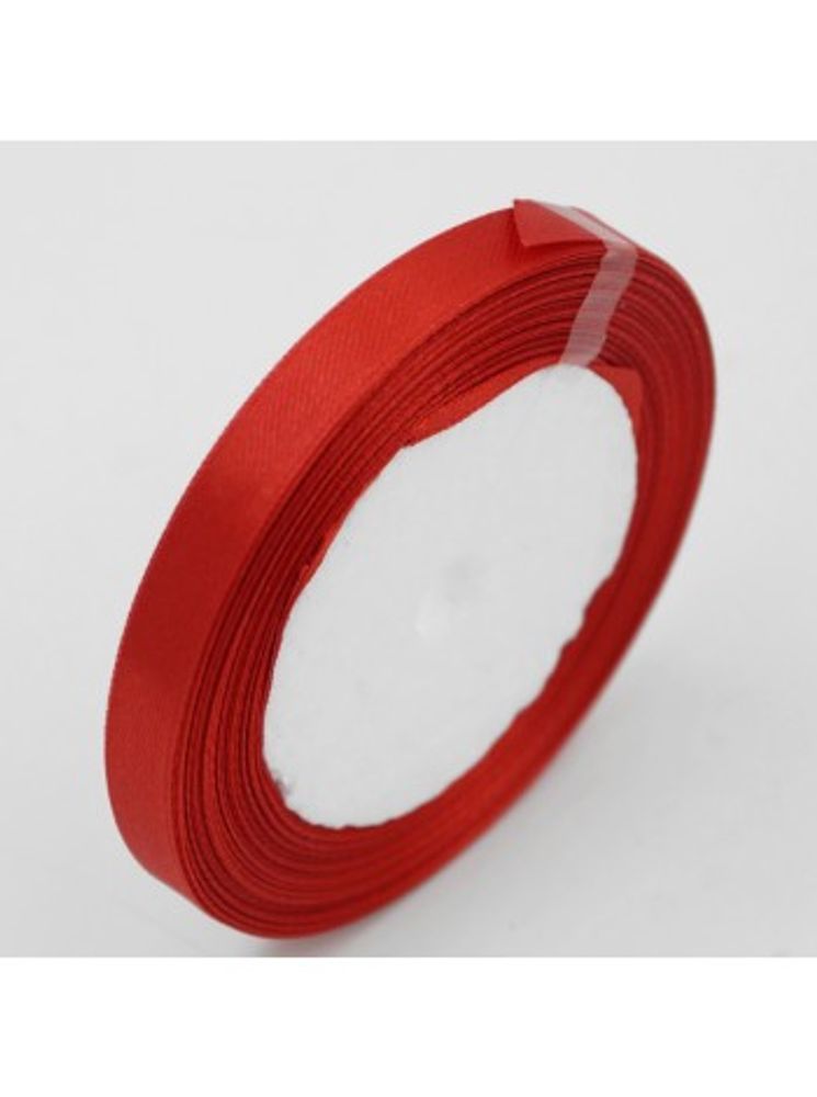 Лента атлас 1 см, красный