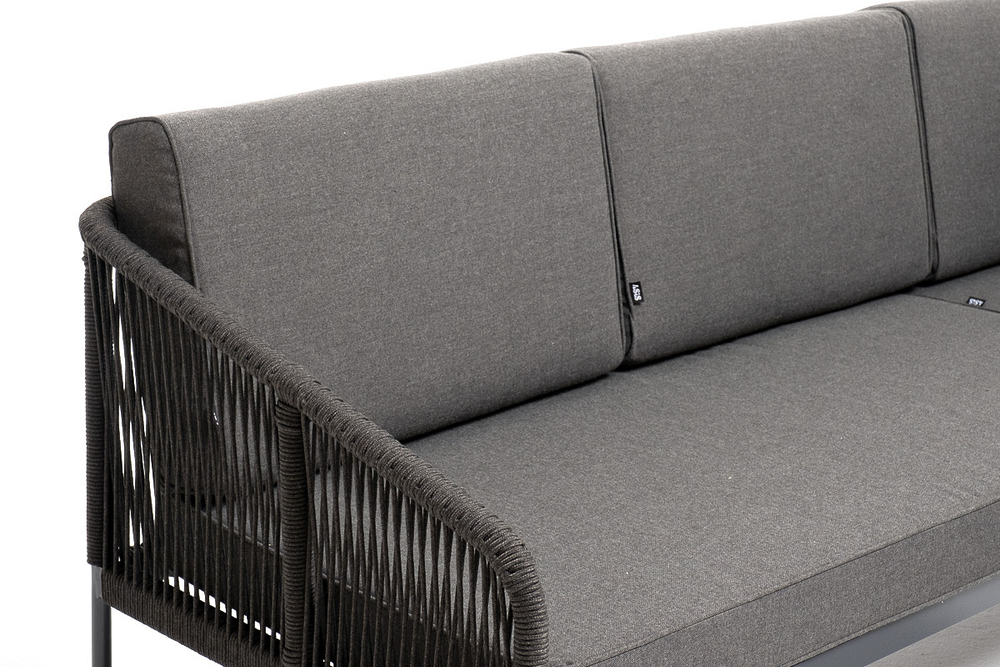 "Канны" модульная угловая лаунж-зона из роупа (веревки), цвет темно-серый