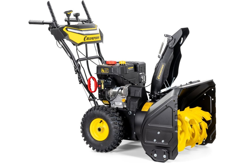 Снегоотбрасыватель CHAMPION ST763E (7лс,62см,6F/2R,колеса,3л,81кг,эл.стартер,фары,обогрев рук, зимн.