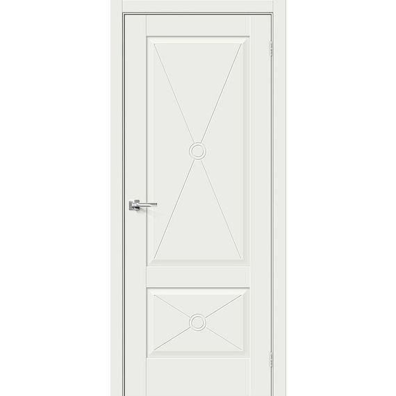 Фото межкомнатной двери эмалит Прима-12.2 white matt глухая