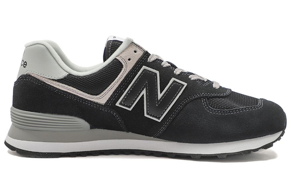 New Balance NB 574 retro letter lace-up mesh fabric two-layer suede non-slip wear-resistant breathable lightweight low-top ENCAP casual running shoes for men and women the same style black