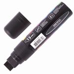 Маркер меловой "POP-ART" ЧЕРНЫЙ, 15 мм, сухостираемый, для гладких поверхностей, BRAUBERG, 151544