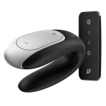 Черный вибромассажер для пар Satisfyer Double Fun