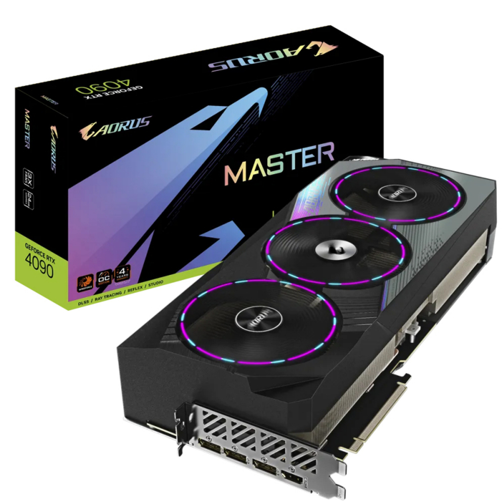 Видеокарта RTX4090 24576Mb Gigabyte AORUS MASTER 24GB (GV-N4090AORUS M-24GD) RTL