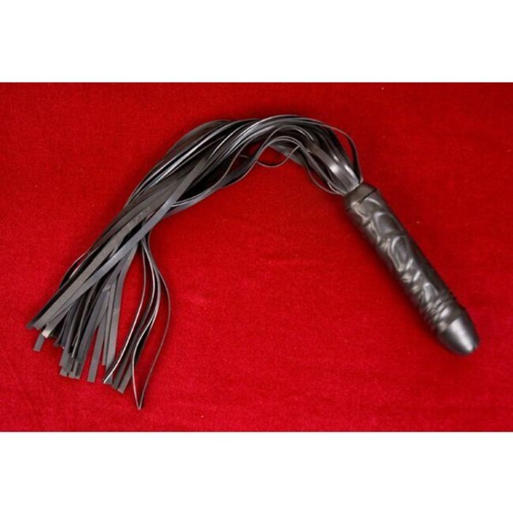 Плеть латексная "Ракета" многохвостая (черная) (Цвет: черный)