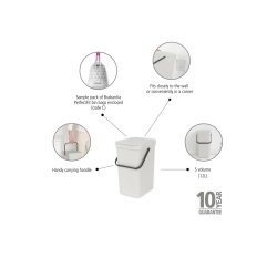 Brabantia Контейнер для мусора Sort & Go 12л Светло-серый