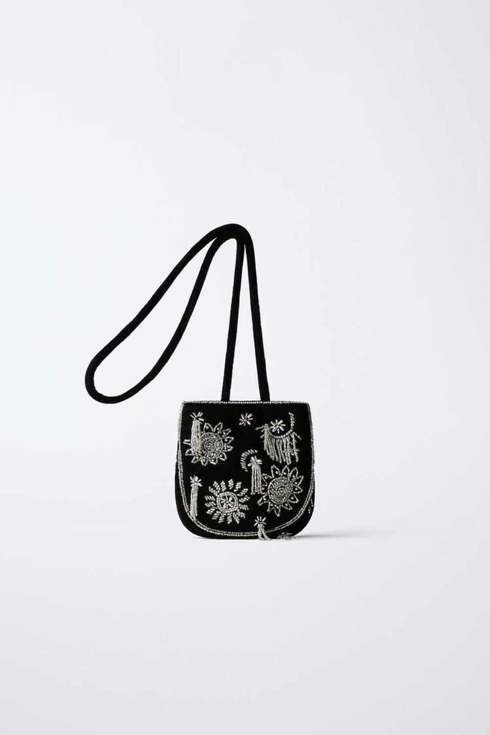 ZARA СУМКА С ДЕКОРАТИВНЫМИ ДЕТАЛЯМИ, ЧЕРНЫЙ