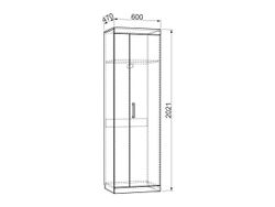 Шкаф двухстворчатый "Макси" (дуб сонома/скала), ЛДСП 16 мм, Мебельсон, г.Ижевск