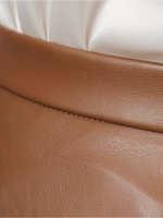 Юбка кожаная миди трапеция