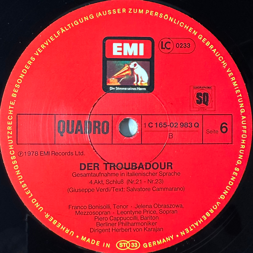 Верди - Трубадур 3LP (Германия 1978г.)