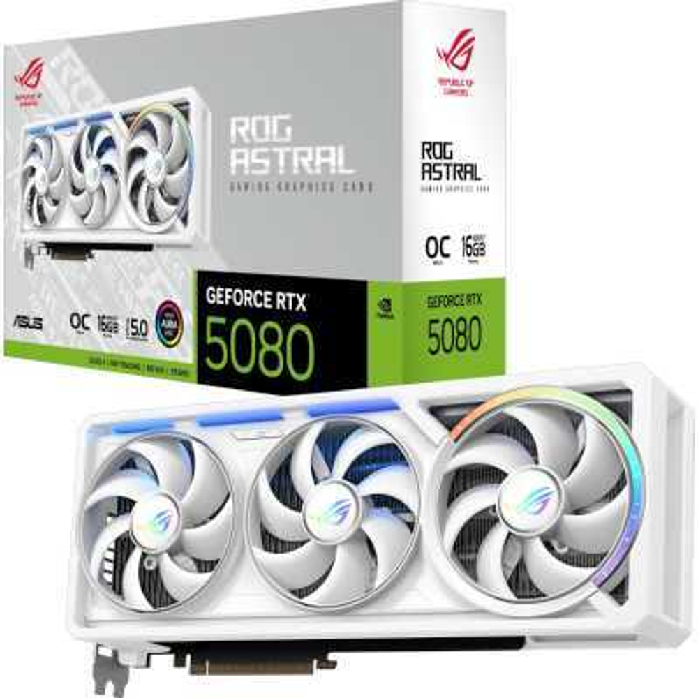 Видеокарта ASUS nVidia GeForce RTX 5080 16Gb ROG-ASTRAL-RTX5080-O16G-WHITE