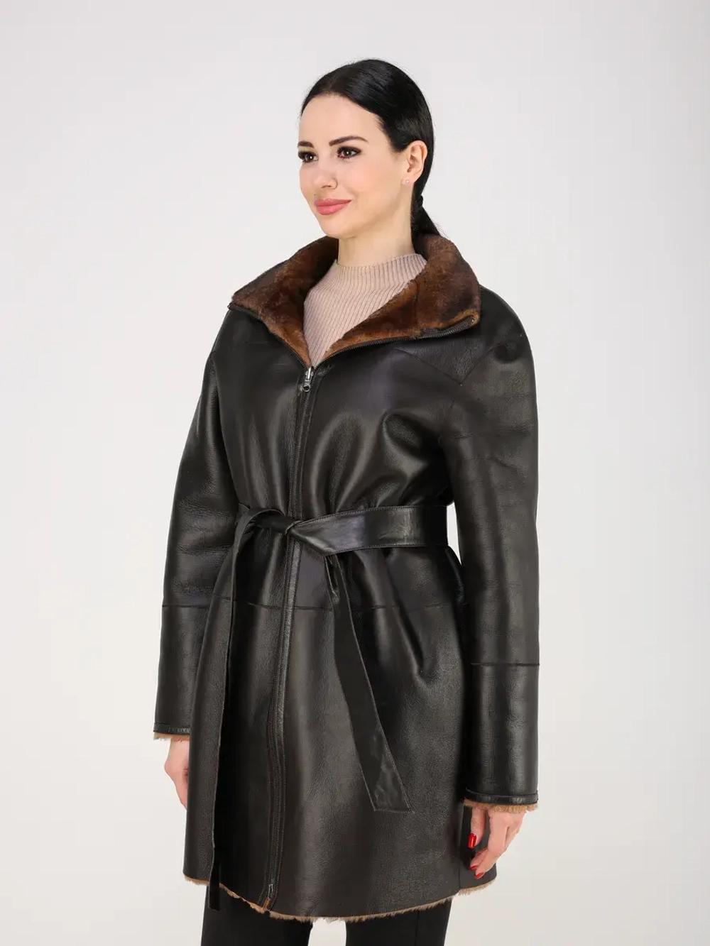 Дубленка зимняя шуба натуральная двухсторонняя