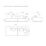 4-х местный нераскладной диван с лаундж модулем SAGA 012/009