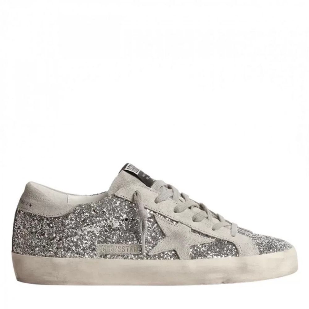 Кеды GGDB Super-Star in Silver Glitter With Ice-Gray Suede Star