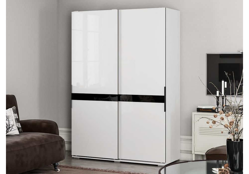 Шкаф-купе Аделисия белый / глянец белый