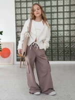 Штаны для девочки бежевые на осень