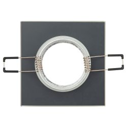 Светильник встраиваемый декоративный ЭРА DK8 CH/BK под лампу MR16 GU5.3 квадратный черный/хром | Декоративные встраиваемые светильники