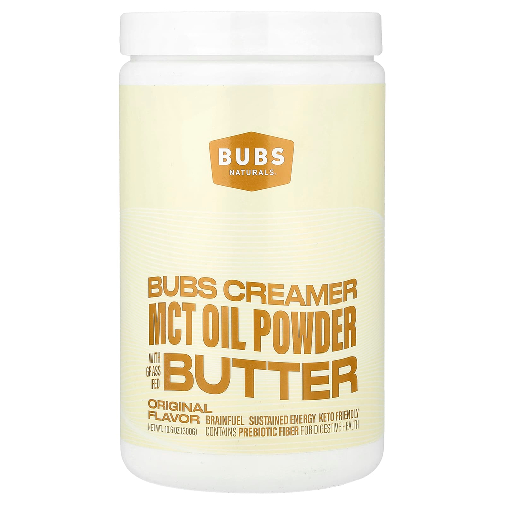 BUBS Naturals, Bubs Creamer, порошок из масла MCT с маслом от коров травяного откорма, оригинальный вкус, 300 г (10,6 унции)