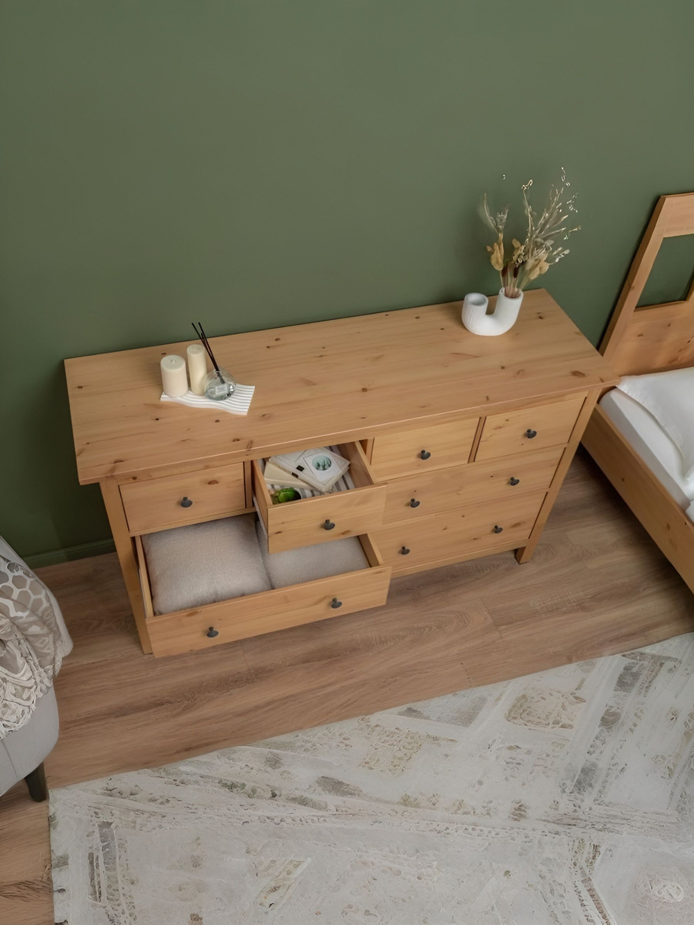 IKEA Комод TARVA 3 ящика, 79х95х39, белый, ТИРАНА (ТАРВА ИКЕА)