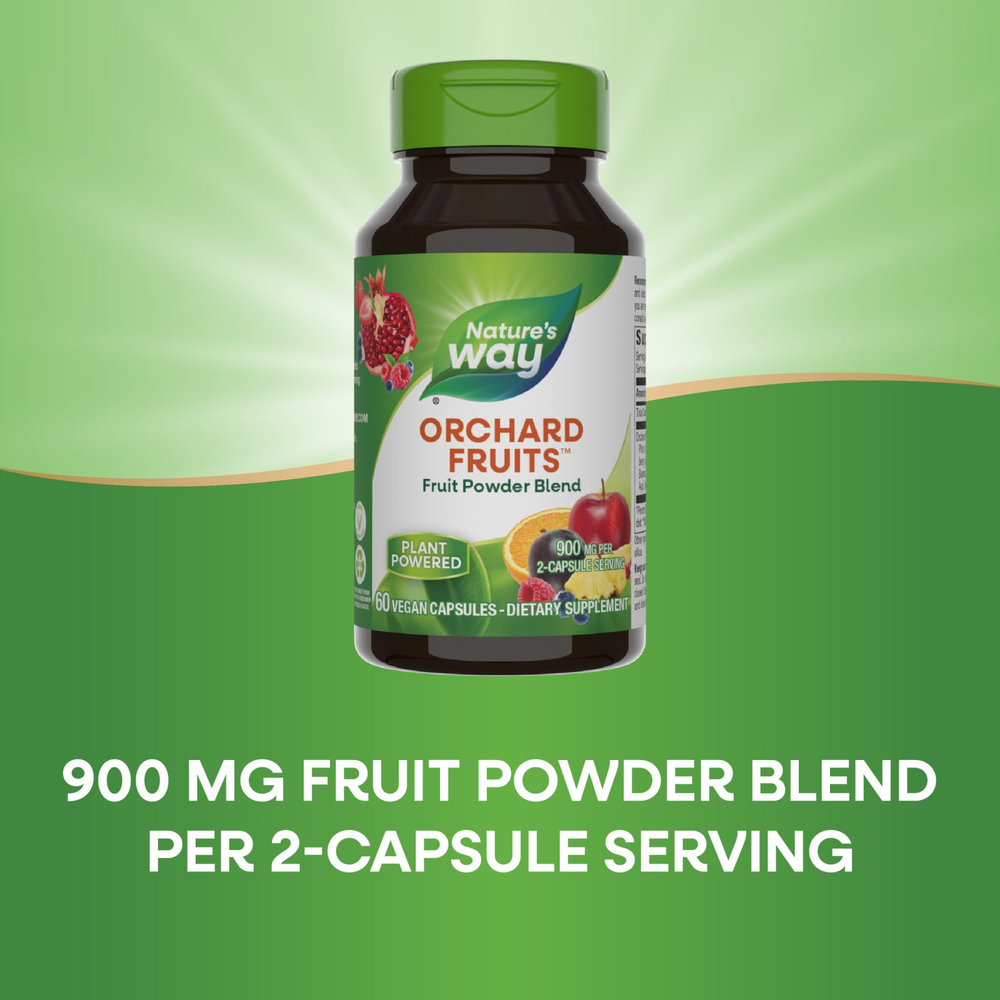 Nature's Way, Orchard Fruits, фруктовая смесь в порошке, 60 веганских капсул