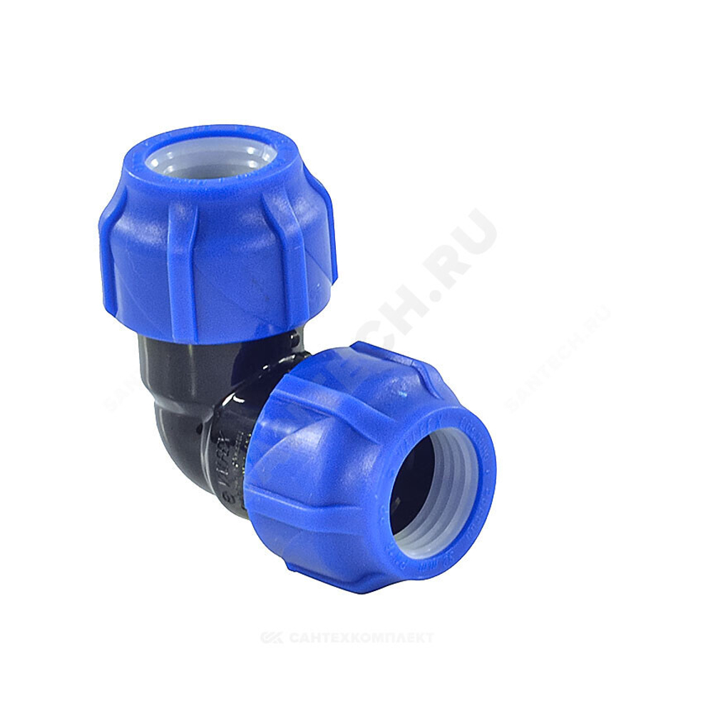 Отвод компрессионный ПЭ Дн 20х90гр Ру16 VALFEX 121001212020