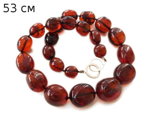 Роскошные бусы из цельного янтаря (5314)