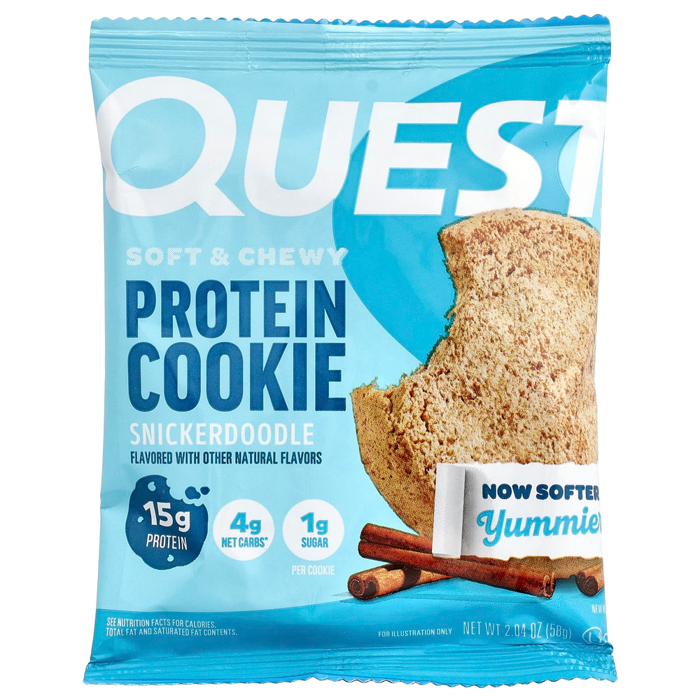 Quest Nutrition, протеиновое печенье, со вкусом печенья сникердудл, 12 шт по 58 г (2,04 унции)