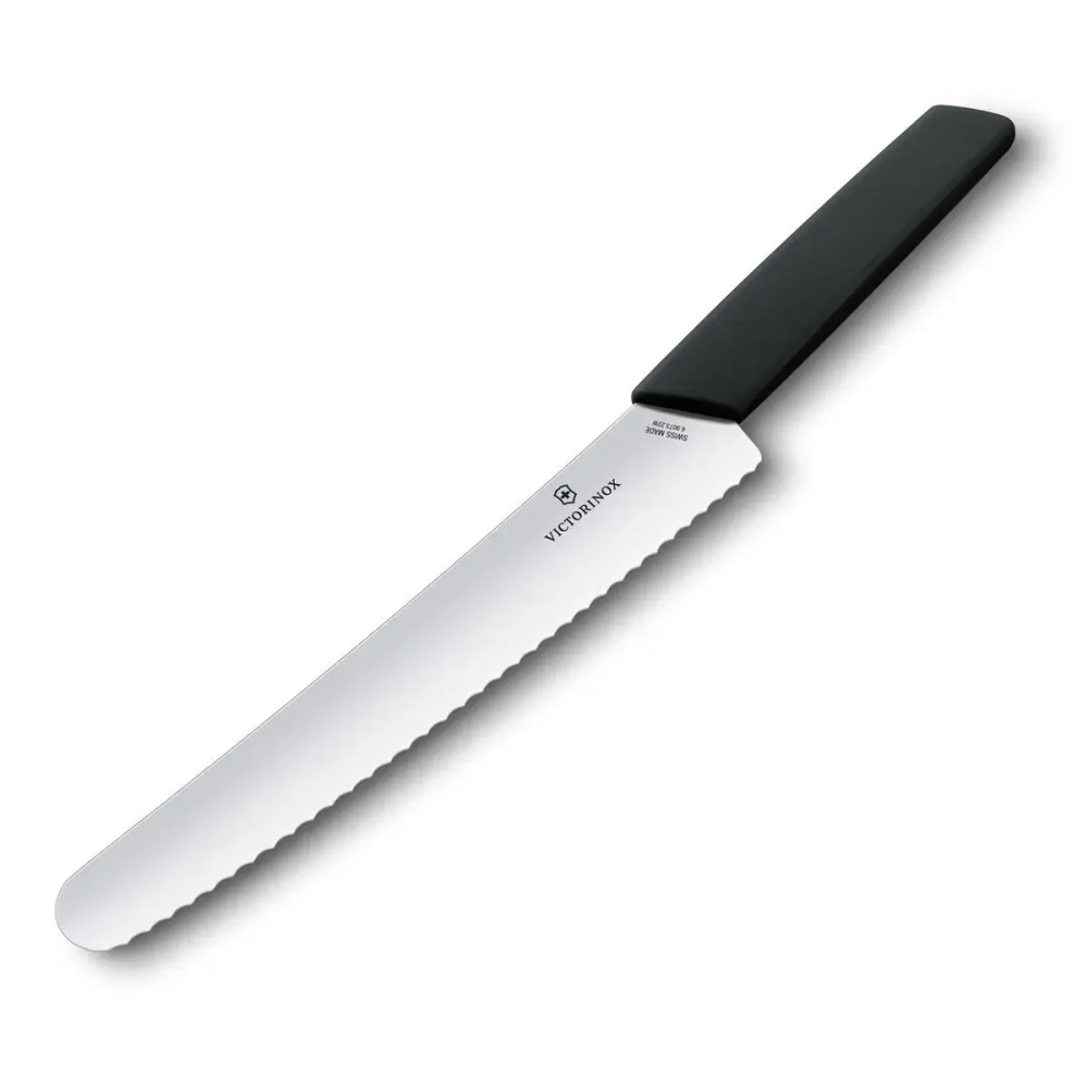 Victorinox Нож Swiss Modern 22см с зубцами черный