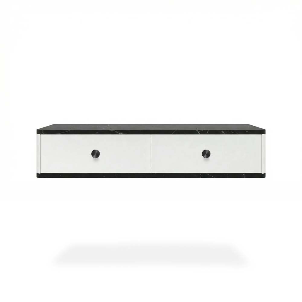 Подвесной туалетный столик консоль Royal 5310 эко (Мрамор Неро-р.черная)