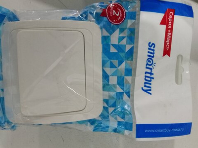 Выключатель SMARTBUY скрытая установка, 1-клавишный 10А белый "Марс"