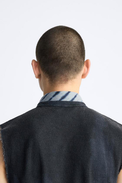 ZARA БАНДАНА С ПРИНТОМ ТАЙ-ДАЙ, СИНИЙ